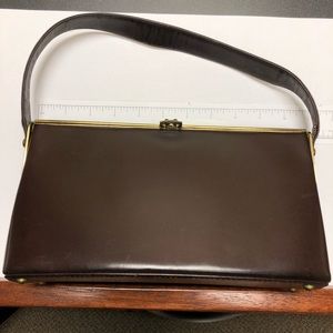 Vintage 1950s Brown Leather Handbag